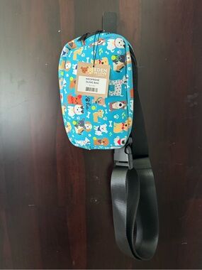 Eden In Love Neoprene Sling Bag - Blue Dog Print